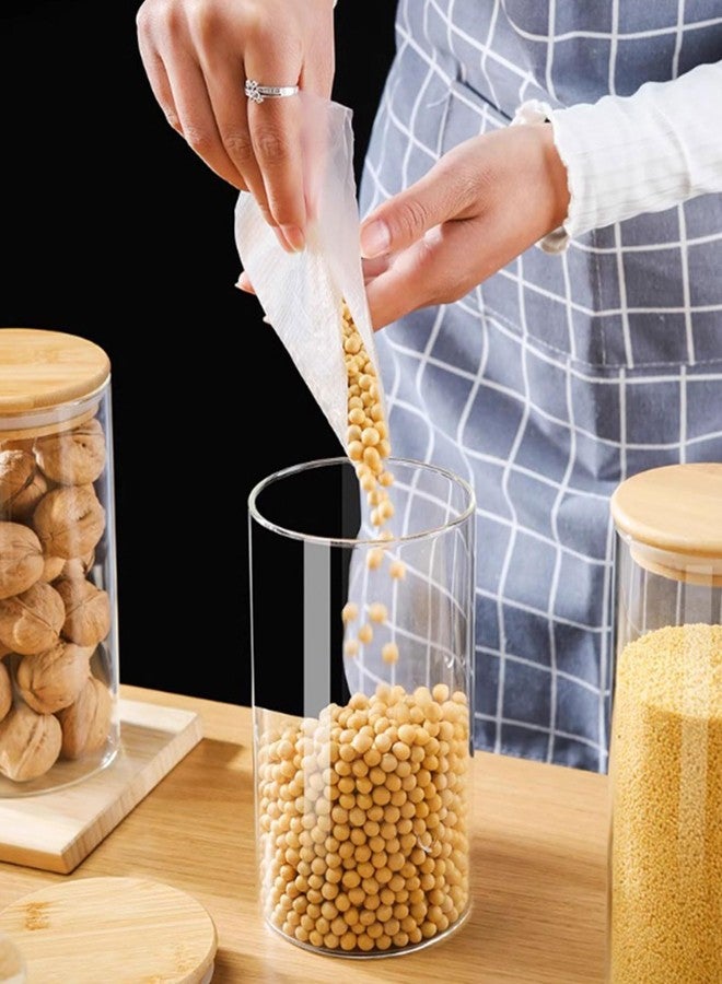 LAHDYFHOE Bamboo Lid Airtight Storage Jars 22oz (Set of 6), Food Canisters for Coffee, Sugar, Tea, Candies, Cookies - Perfect for Kitchen & Pantry Organization - Image 4