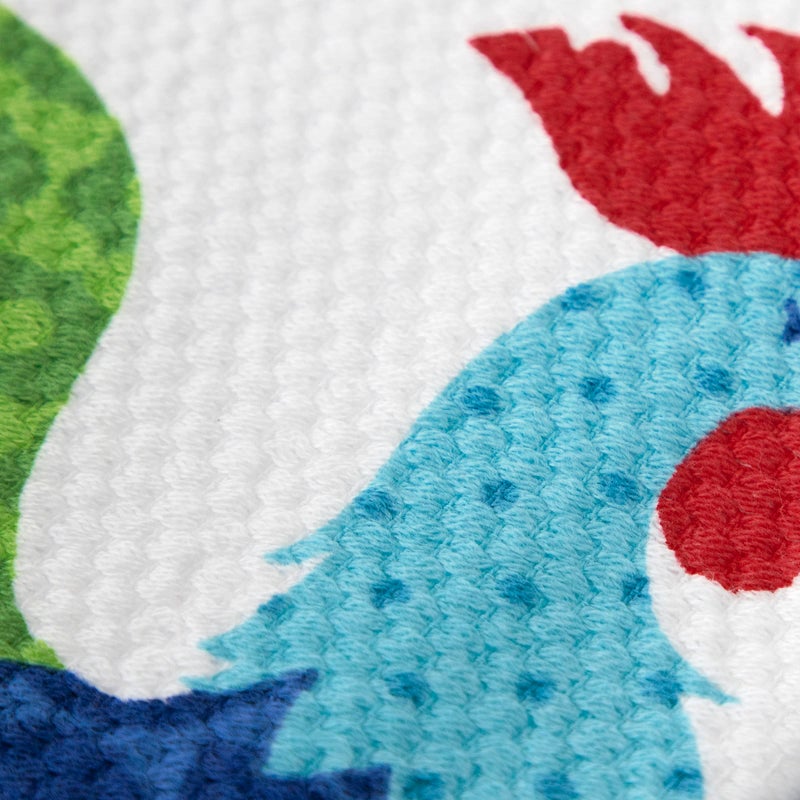 T-fal Textiles Double Sided Print Woven Cotton Kitchen Dish Towel Set, 2-pack, 16" x 26", Rooster Print - Image 3