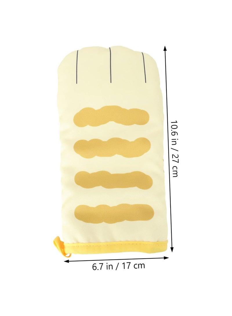 GGOOT 1pc Bbq Gloves Microwave Accessories Oven Glove Grilling Gloves Baking Gloves Oil Resistant Oven Mitts Cute Kitchen Oven Mitts Polyester Yellow Polyester Gloves Kitchen Accessories  - Image 2