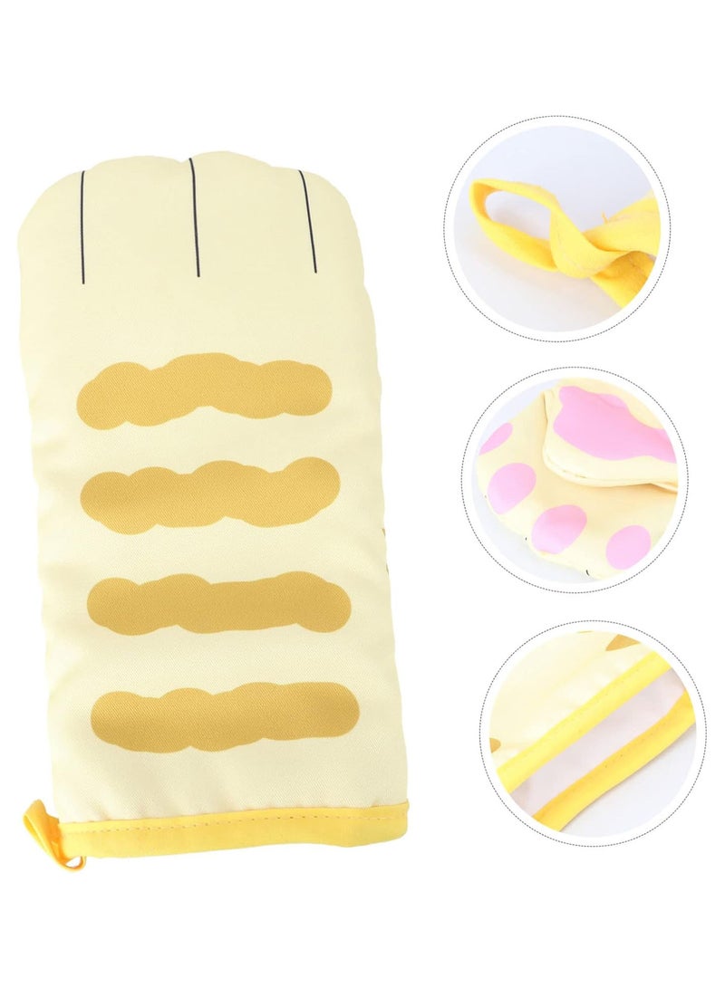 GGOOT 1pc Bbq Gloves Microwave Accessories Oven Glove Grilling Gloves Baking Gloves Oil Resistant Oven Mitts Cute Kitchen Oven Mitts Polyester Yellow Polyester Gloves Kitchen Accessories  - Image 5