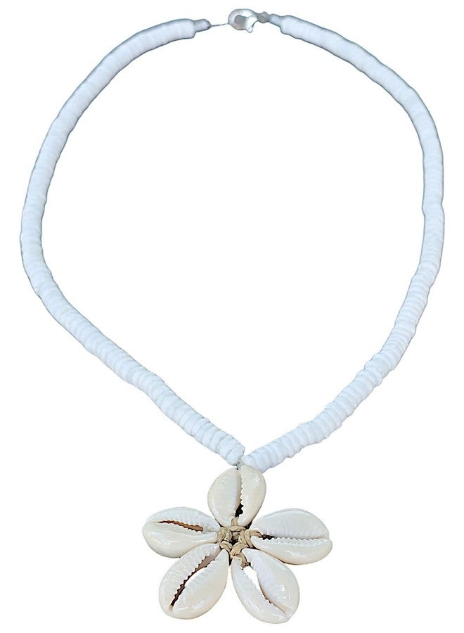 BlueRica Cowrie Shells Flower on Puka Shell Beads Necklace - Image 5