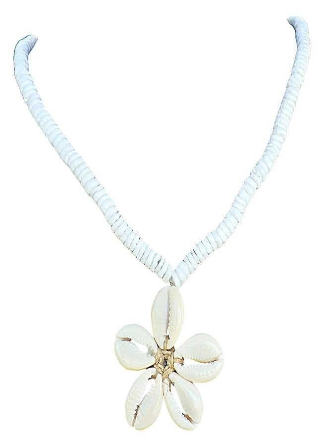 BlueRica Cowrie Shells Flower on Puka Shell Beads Necklace - Image 2