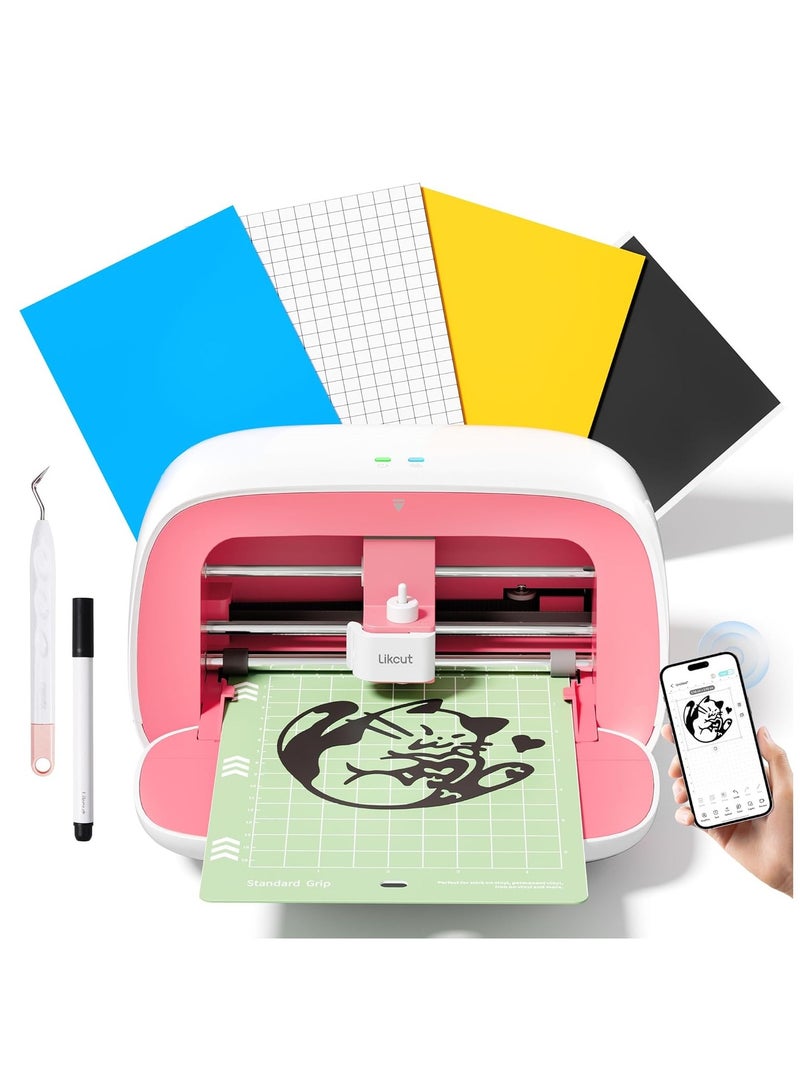 آلة قطع الفاينيل، آلة قطع الورق المحسنة Glee S501 for DIY Joy, Portable Smart Cutting Tool for Crafter, Sticker Decal Maker Printing for Resin Charms, Art, Crafts & Party Supplies - Image 1