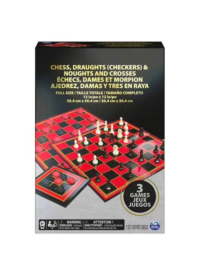 SPIN MASTER Cardinal Games Spin Master Classic Chess, Checkers and Crosses 3-in-1 Board Game 