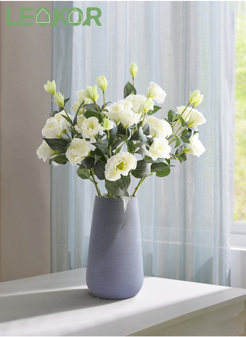LEOKOR 6 Artificial Platycodon Grandiflorum Flowers, Faux Flowers Foam Large Flower Bouquet Bunches Arrangements for Home Decor  - Image 1