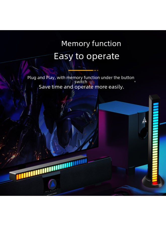 Loquat Rgb Sound-activated Atmosphere Light Music Rhythm Light Internet Celebrity Colorful Car Desktop Induction Creative Led Sound-Color:16 Lights White 【set】】-Dimensions:Rechargeable Bluetooth App Model - Image 4