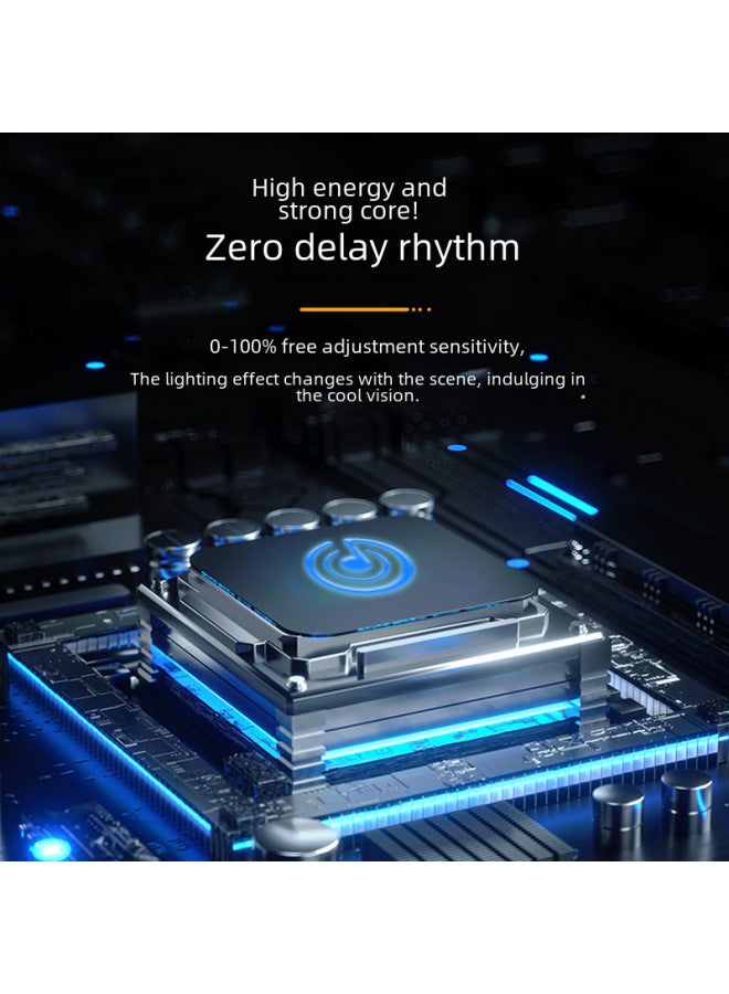 Loquat Rgb Sound-activated Atmosphere Light Music Rhythm Light Internet Celebrity Colorful Car Desktop Induction Creative Led Sound-Color:16 Lights White 【set】】-Dimensions:Rechargeable Bluetooth App Model - Image 5