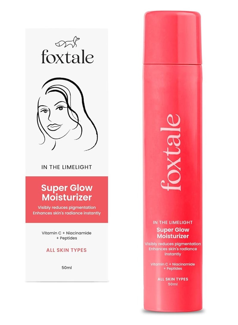 foxtale Vitamin C Super Glow Moisturizer with Niacinamide & Peptides, Visibly Reduces Pigmentation, Enhances Skins Radiance Instantly, For All Skin Types, Women & Men - 50ml, Cream - Image 1