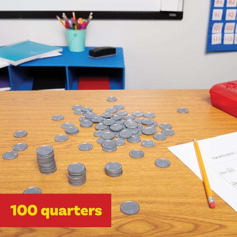 Learning Advantage 7524 ، عملات بلاستيكية للعب - مجموعة من 100 - Image 2