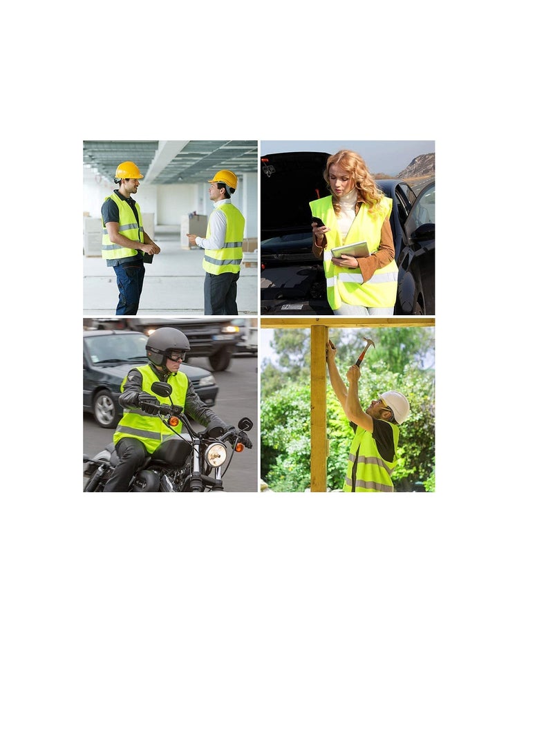 Generic High Visibility Reflective Safety Vest Waist Coat Jacket Workwear Executive Zip 2 Band Security Mobile Phone Pocket ID Holder (XL)  - Image 3