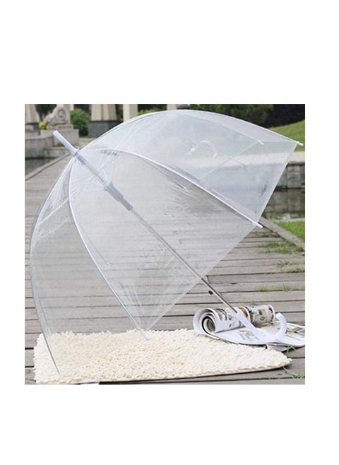 A transparent rain umbrella that opens automatically in the shape of a dome, watching the rain grains wonderfully, suitable for both sexes