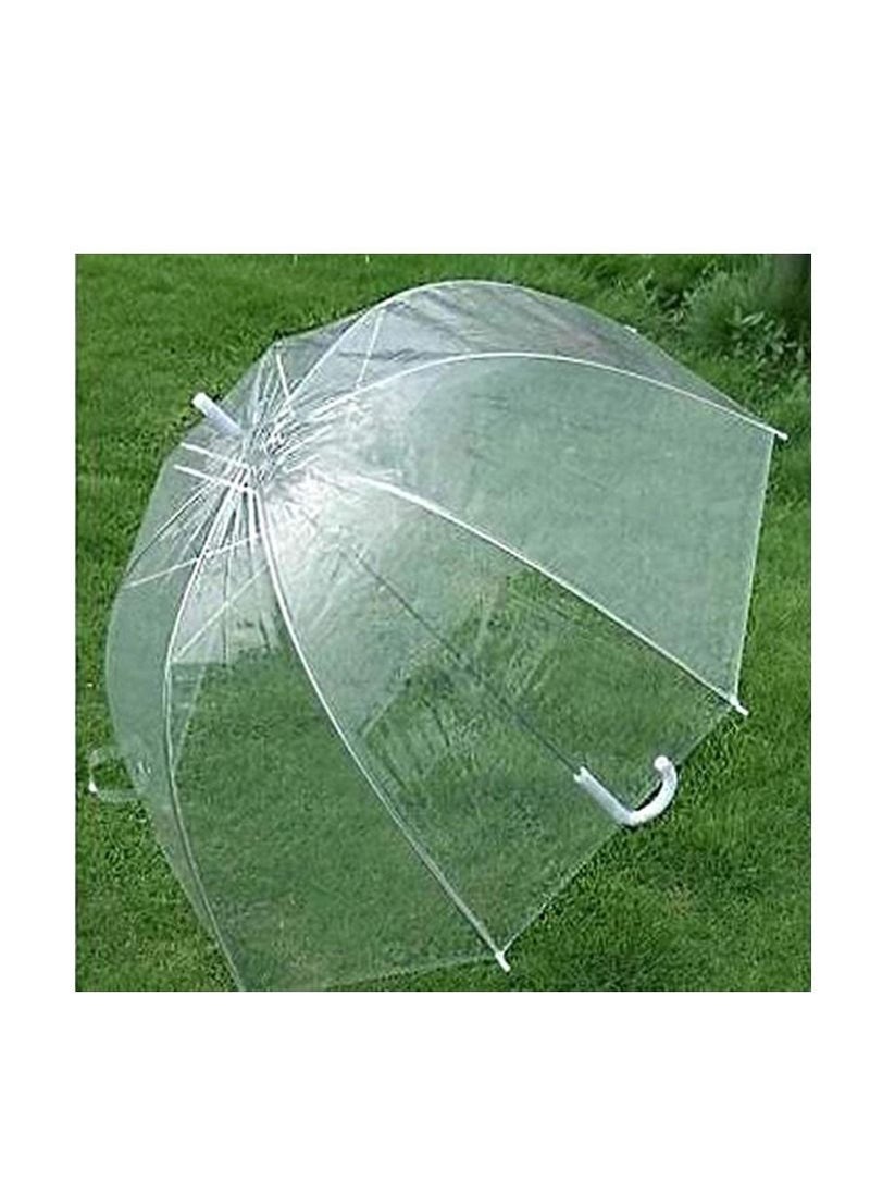 A transparent rain umbrella that opens automatically in the shape of a dome, watching the rain grains wonderfully, suitable for both sexes