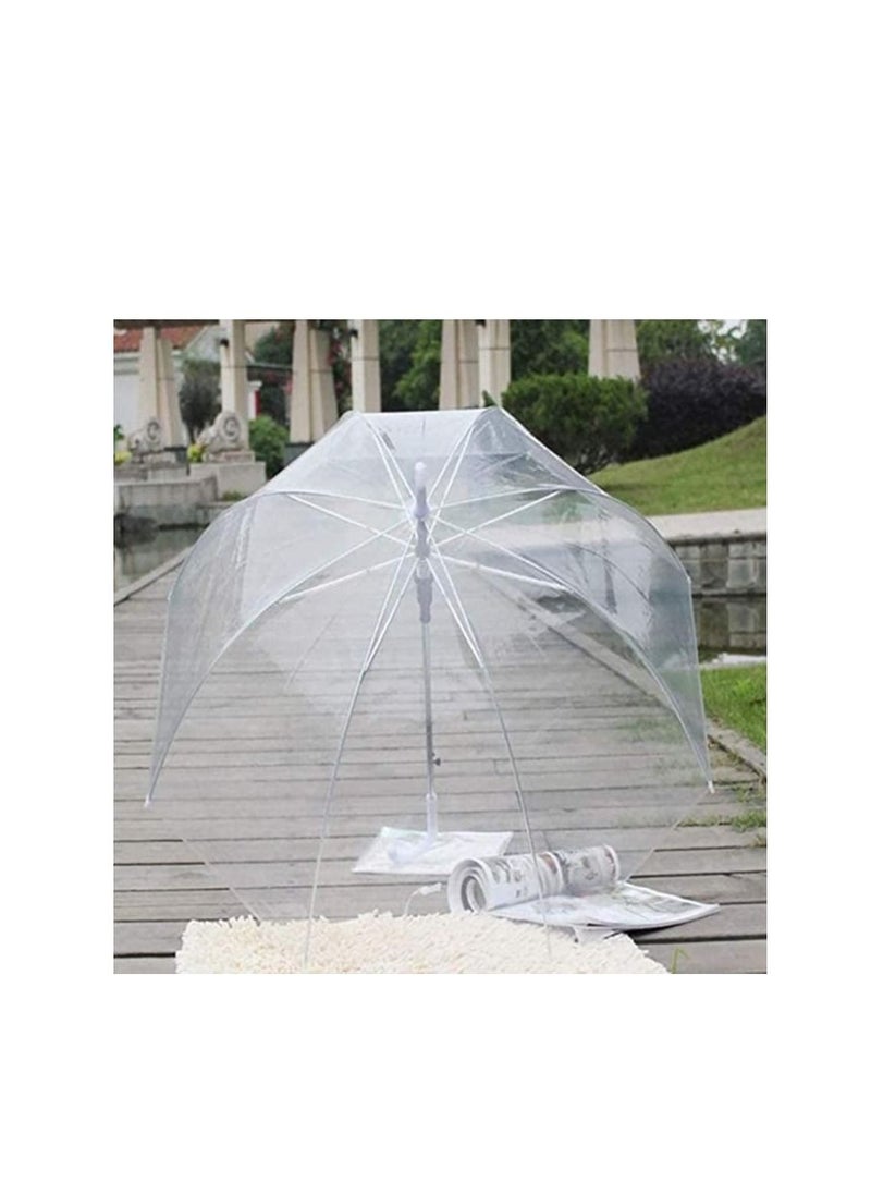 A transparent rain umbrella that opens automatically in the shape of a dome, watching the rain grains wonderfully, suitable for both sexes