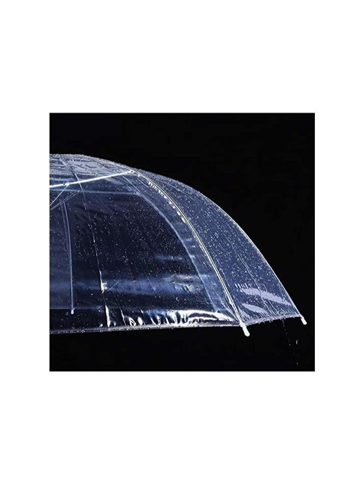 A transparent rain umbrella that opens automatically in the shape of a dome, watching the rain grains wonderfully, suitable for both sexes