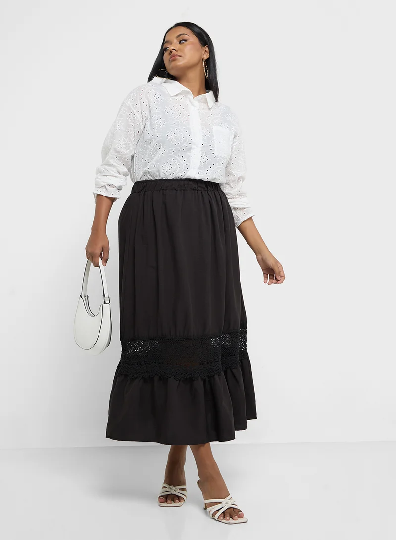 Ginger Plus Openwork Relaxed Fit Shirt