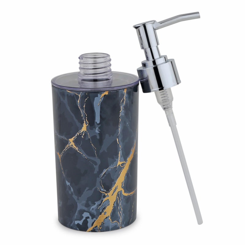 BATH GURU BG-SDB 09 Marble Textured Liquid Soap Dispenser for Bathroom Wash Basin, Plastic Countertop Dispenser Bottle for Shampoo, Conditioner, Facial Cleanser, Lotion, Body Soap 300 Ml (Black) - Image 5