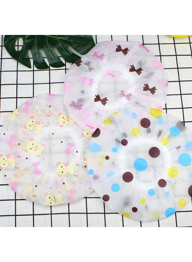 Reusable Waterproof Shower Cap for Women – Elastic Hair Protection Bath Cap with Cute Printed Design - Image 2