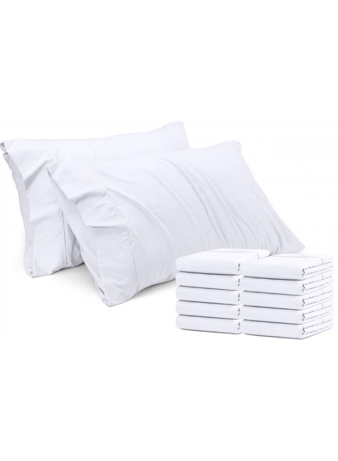 Utopia Bedding Utopia Bedding Queen Pillowcases - 12 Pack - Bulk Pillowcase Set - Envelope Closure - Soft Brushed Microfiber Fabric - Shrinkage and Fade Resistant Pillow Covers 20 x 30 Inches (Queen, White) - Image 1