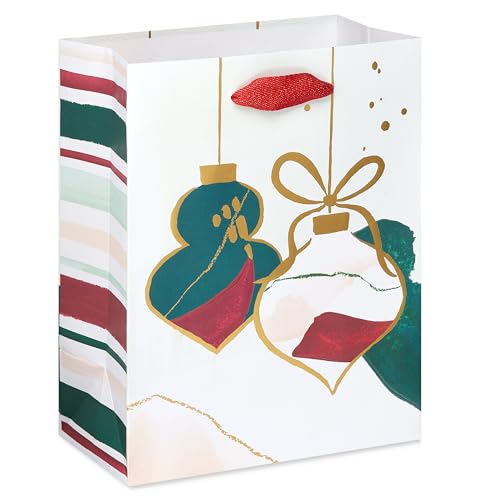 Papyrus 9 Medium Christmas Gift Bag Watercolor Ornaments 1 Bag - Image 2