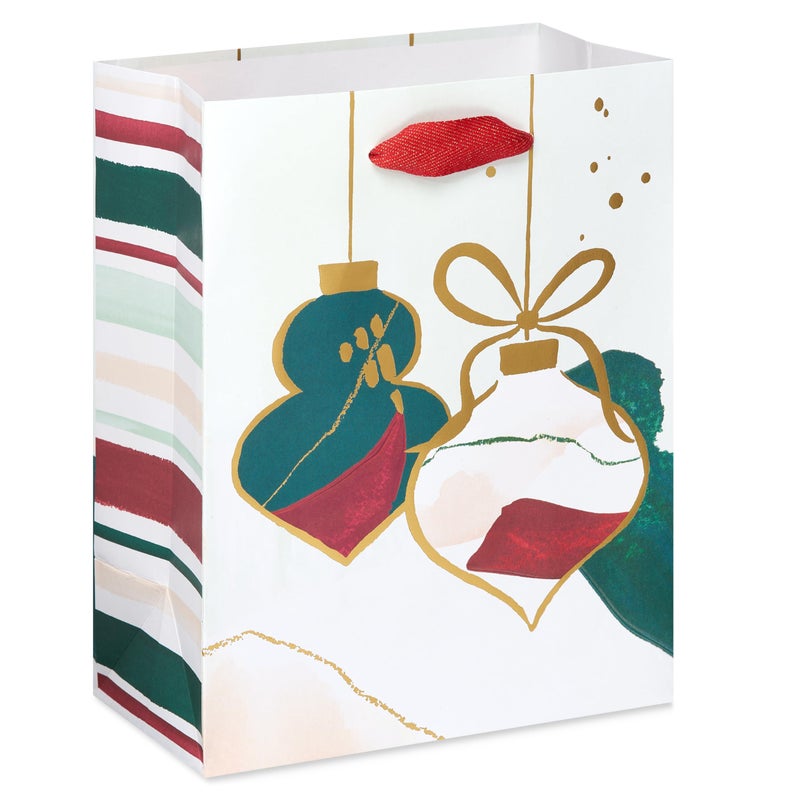Papyrus 9 Medium Christmas Gift Bag Watercolor Ornaments 1 Bag - Image 3