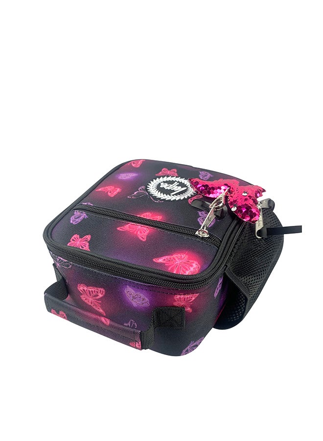 Hype Lunch Bag Insulated Pink & Purple Glow Butterfly - Image 4