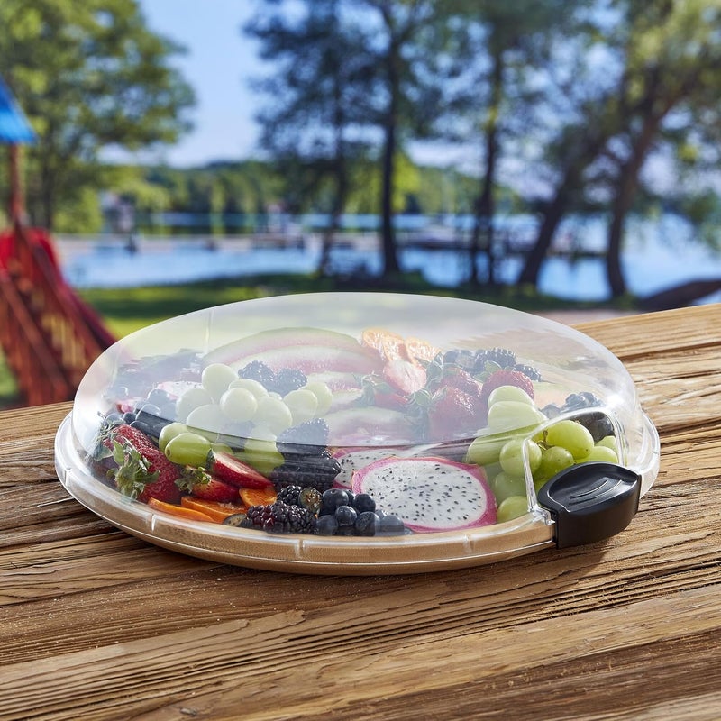 FARBERWARE BuildaBoard Cutting Board with Single Compartment and Clear Locking Lid for Charcuterie Snacks and More Bamboo - Image 3