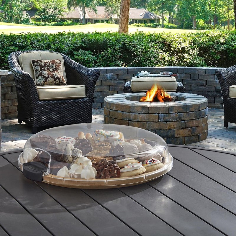 FARBERWARE BuildaBoard Cutting Board with Single Compartment and Clear Locking Lid for Charcuterie Snacks and More Bamboo - Image 4