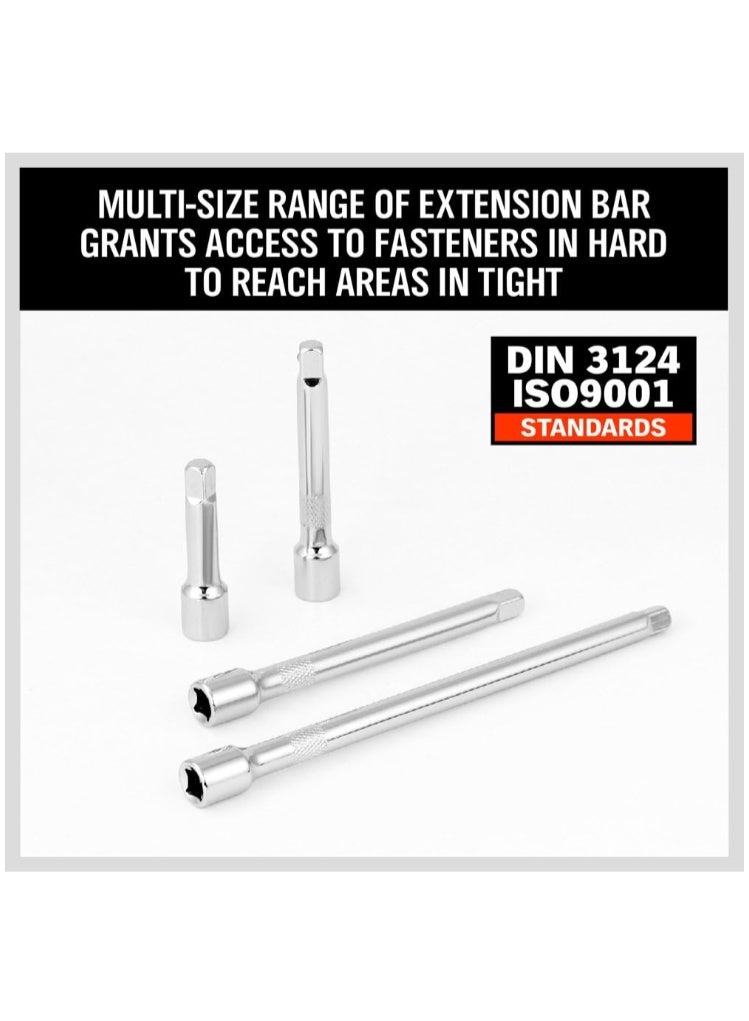 يا كومز 1/4 "مجموعة امتداد المقبس - Yakumuz 4PCS محرك المقبس ربع بوصة امتداد بار مجموعة 2" / 50 مم ، 3" / 75 مم ، 4" / 100 مم ، 6" / 150 مم CR-V مادة دائمة - Image 4
