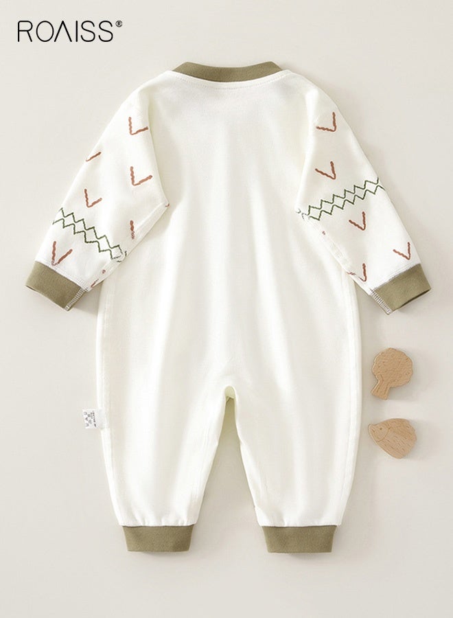 رويس رومبر قطعة واحدة للأطفال، بذلات مريحة للبشرة للأطفال، بيجامات للأطفال من الجنسين بأزرار وأربعة جيوب جانبية، بيجامات طويلة الأكمام للأطفال الرضع، ملابس نوم قطنية للأطفال حديثي الولادة، مناسبة للارتداء اليومي، التجمعات العائلية، صور الوالدين والأطفال - Image 2