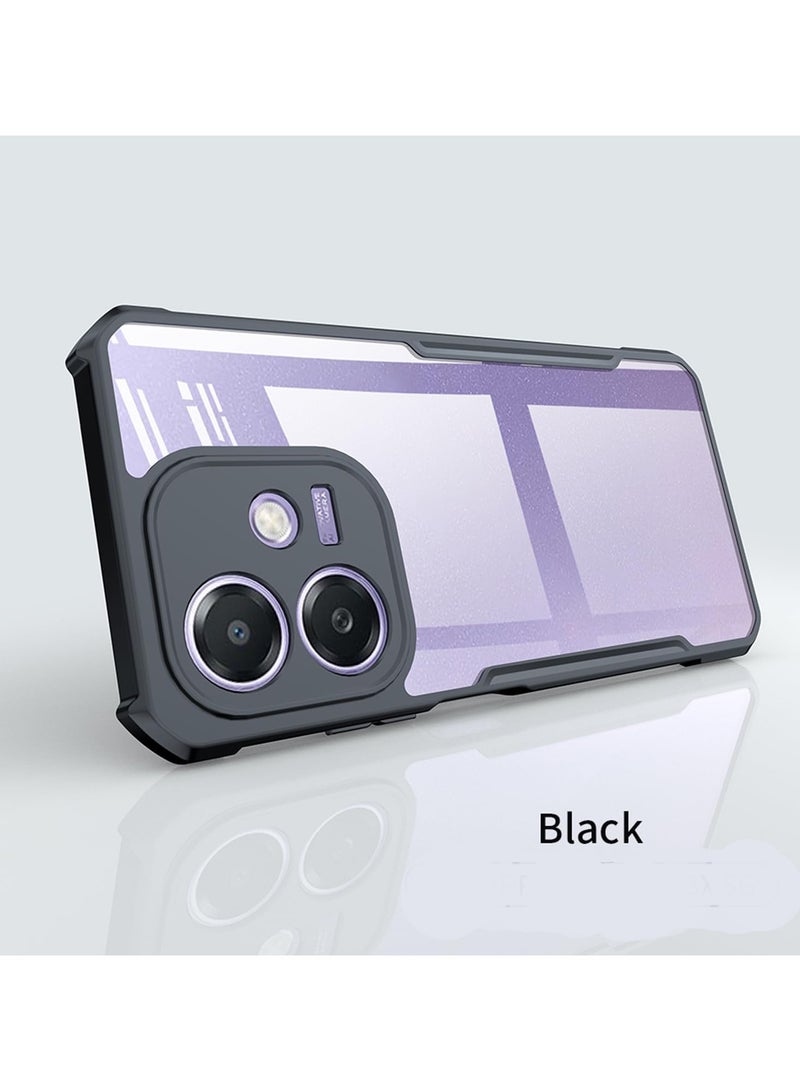 Case Compatible with Oppo A3X/A3, [Droproof] [Sweat-Proof] [Fingerprint-Proof] Shockproof Protective Phone Case -Clear Black  - Image 2