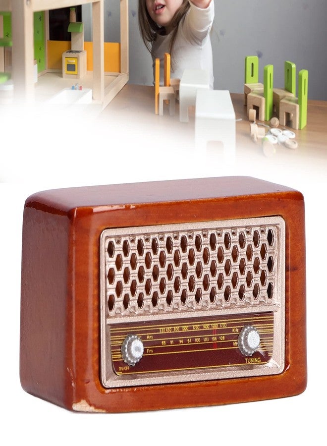 Yoidesu Dollhouse Furniture, 1:12 Miniature Exquisite Wooden Alloy Radio, Classic Exquisite Cute Miniature Radio Model, Dollhouse Decoration Accessories - Image 4