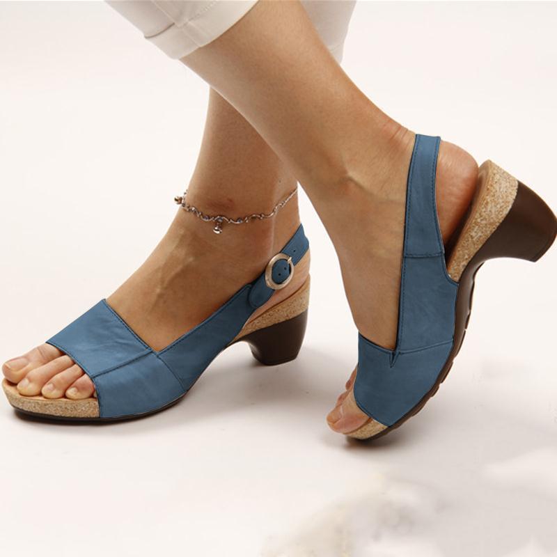 Independent Station Foreign Trade New 2020 Autumn Fish Mouth Toe Beach Women's Sandals Large Size Women's Shoes brown 42 - Image 4