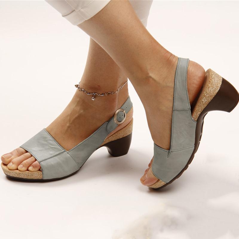 Independent Station Foreign Trade New 2020 Autumn Fish Mouth Toe Beach Women's Sandals Large Size Women's Shoes brown 42 - Image 3