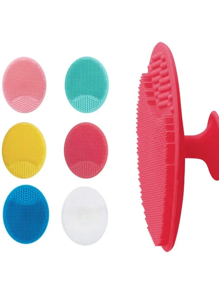 أوريتي 1 قطعة فرشاة تنظيف سيليكون فرش الوجه حمام وسادة مساج منظف بشرة الوجه المسام التطهير العميق فرش دش فرك أداة - الأزرق - Image 4