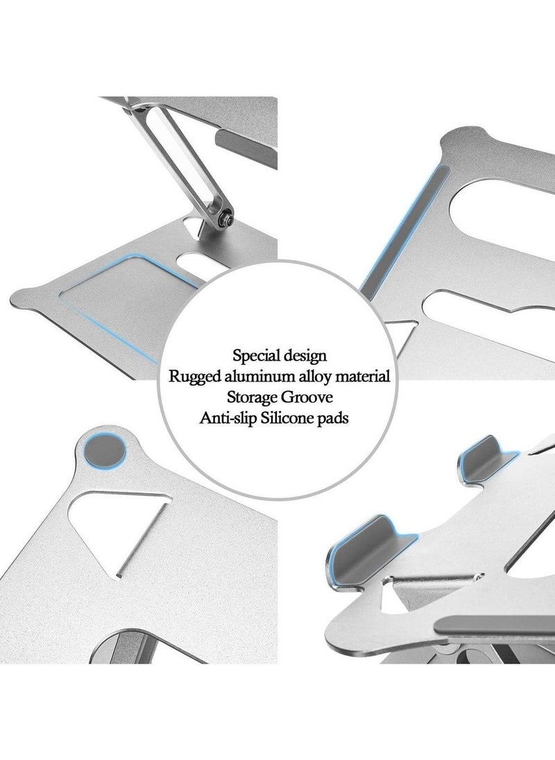Adjustable Laptop Stand, Ergonomic Laptop Stand for Desk , Light Weight Aluminum Laptop Holder, Computer Stand Compatible with Mac MacBook Pro Air, Lenovo, HP, Dell and More 10-17.3 Inch PC Notebook - Image 2