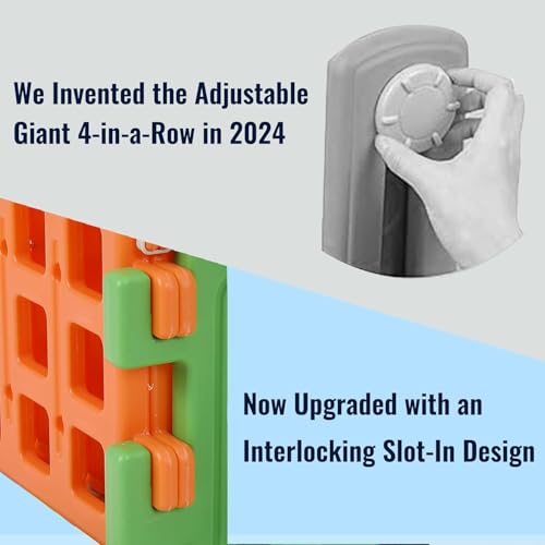 SDADI Screwless Giant 4inaRow Game Set with BlockStyle Assembly Adjustable Height 4toScore Connect Game Portable Family Yard Game for Indoor Outdoor Play - Image 5