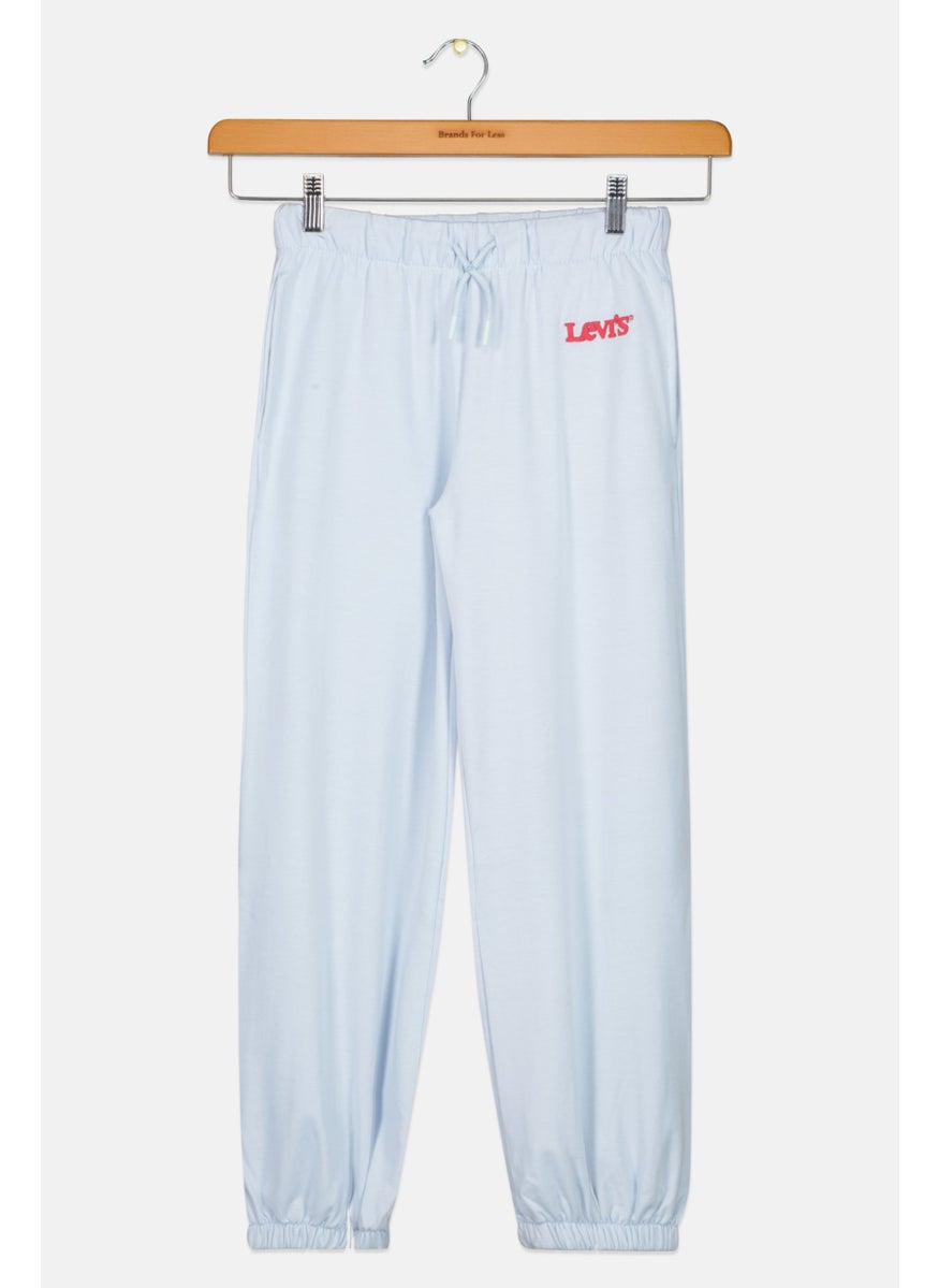 Levi's - Kids Girl Drawstring Embroidered Logo Jogger Pants, Light Blue - Image 1