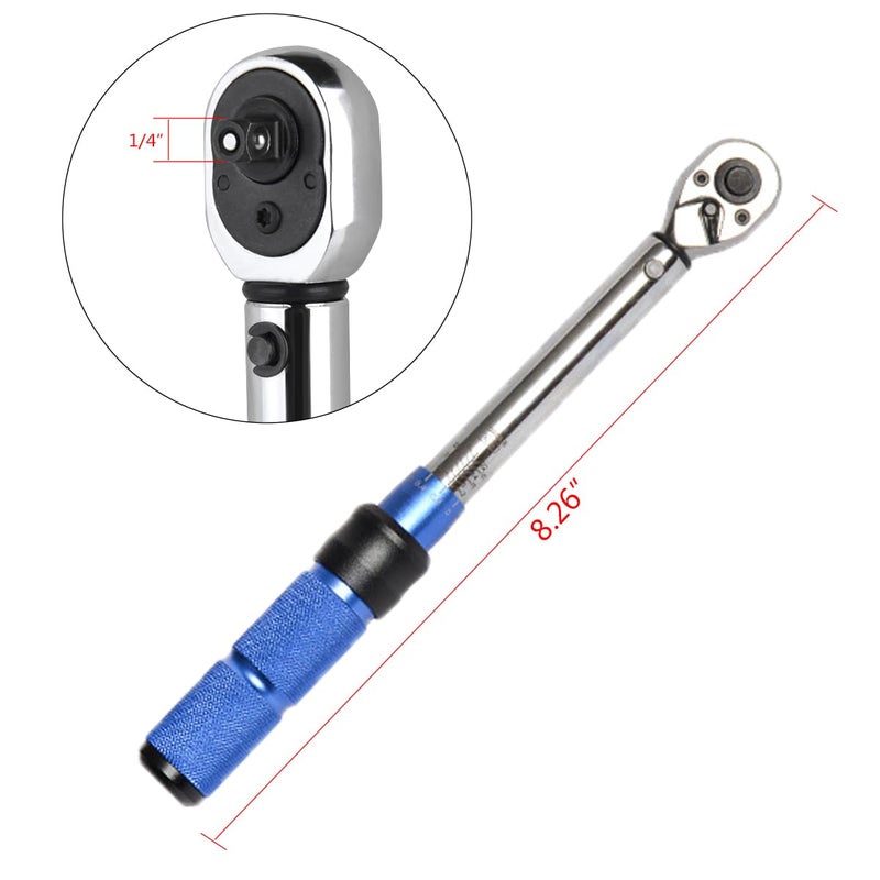 COTOUXKER Bike Torque Wrench Set, 1/4 Inch Drive Torque Wrench 2 to 24 Nm Bicycle Tool Kit for MTB Mountain Road Bikes with Allen Key, Torx Sockets, Extension Bar - Image 2