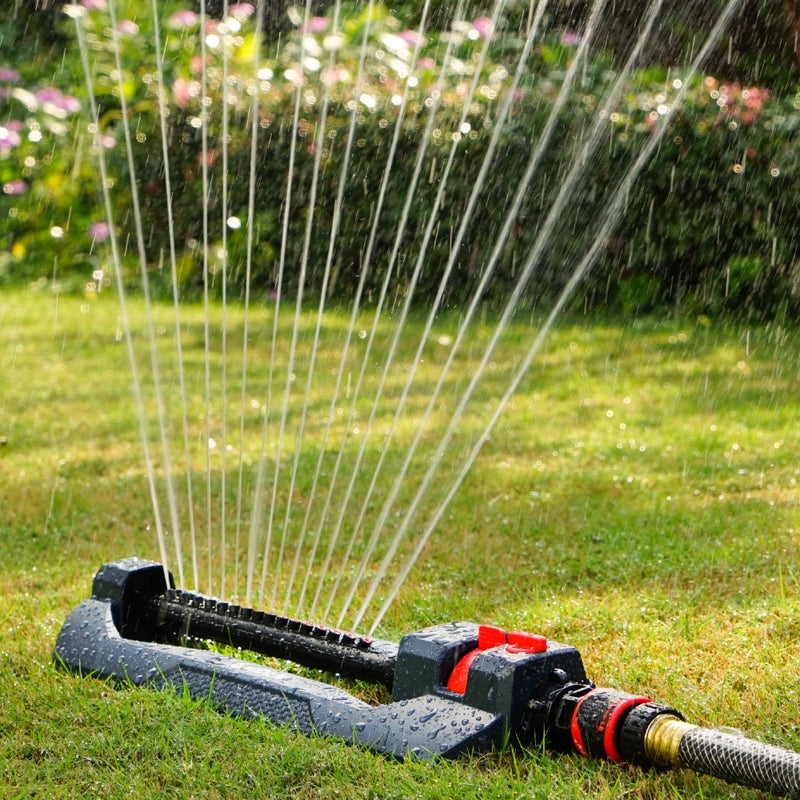 Eden 94105 Weighted Oscillating Sprinkler | Covers Up to 3,600 sq. ft., 16 Precision Nozzles, Adjustable Range, Flow Control, Turbo Drive Motor, Quick Connect Bundle - Image 2