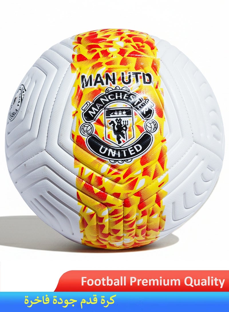 QUTOOB Premium Quality PU Leather Football Size 5, FIFA Standard Bounce | Manchester United Football Design, Ideal for Training, Casual Play and Matches | Durable Air Retention Technology - Image 1