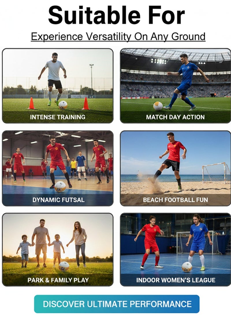 QUTOOB Premium Quality PU Leather Football Size 5, FIFA Standard Bounce | Manchester United Football Design, Ideal for Training, Casual Play and Matches | Durable Air Retention Technology - Image 4