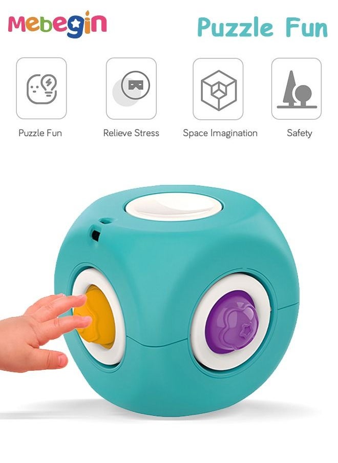 Creative Decompression Toys, Fun Puzzle Games, Fingertip Gyro, Sensory Toy with Different Patterns, Flip Toy, 6*6*6cm