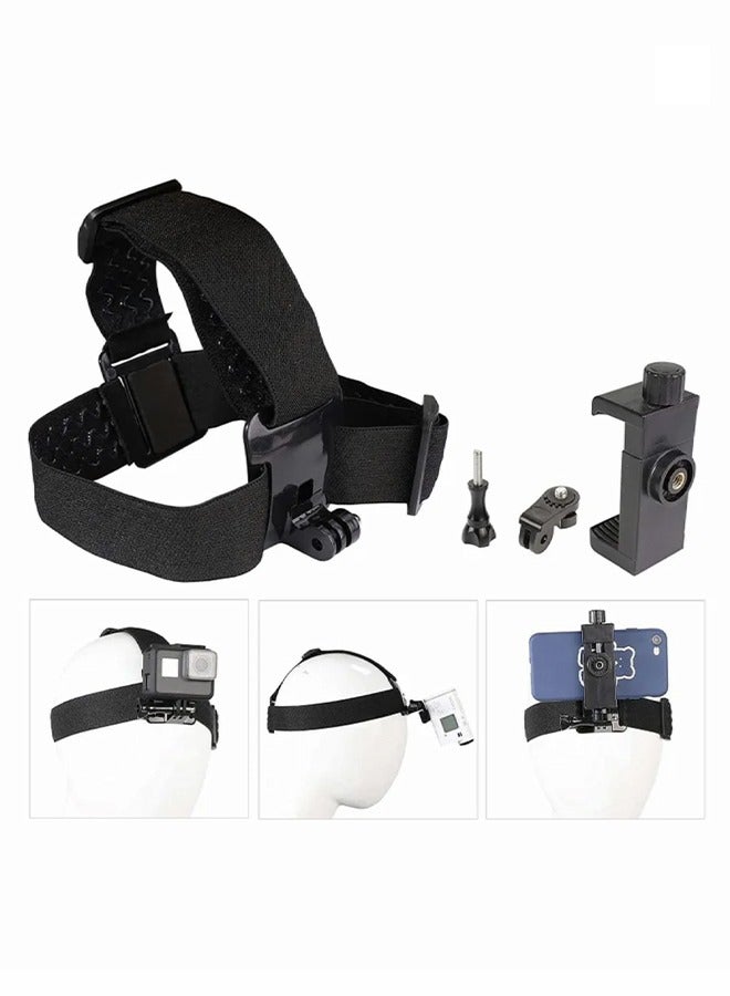 Head-Mounted Mobile Phone Mount, First-Person View Live Shooting Bracket, Holder for Phone (4"-7"), Head Strap Holder Kit Compatible with iPhone Smartphones and Action Camera - Image 5