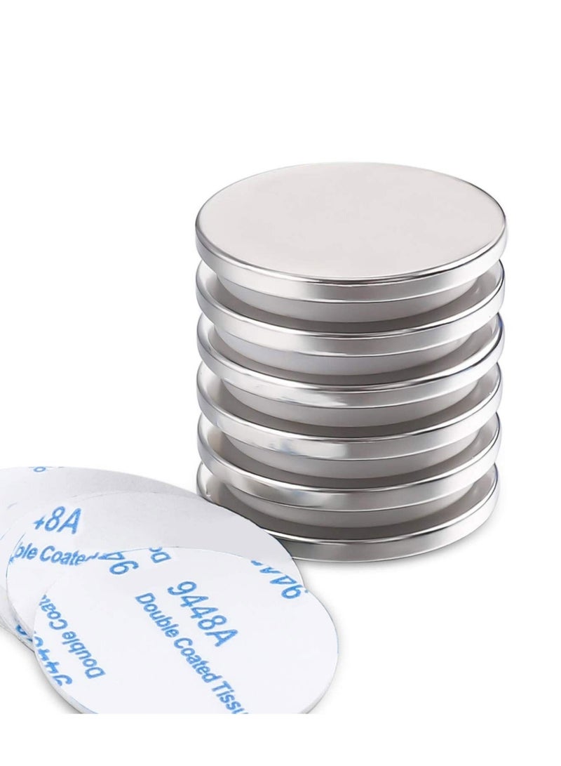 كابتن تيك Super Strong Neodymium Disc Magnets with Epoxy Coating Waterproof Powerful Permanent Rare Earth Magnets 1.26 inch x 1/8 inch Pack of 6 - Image 1