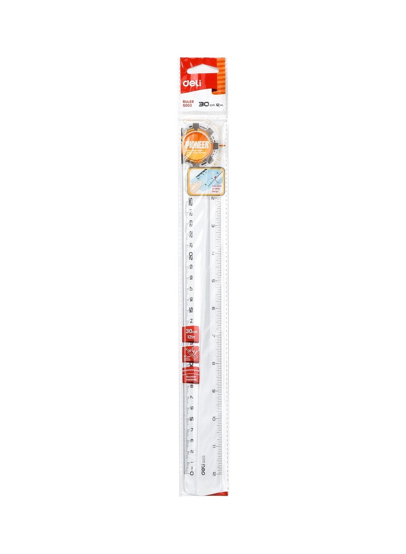 Deli EG00312 Ruler 30cm (12 inch) Transparent Ideal for Measuring and Drawing - Image 3