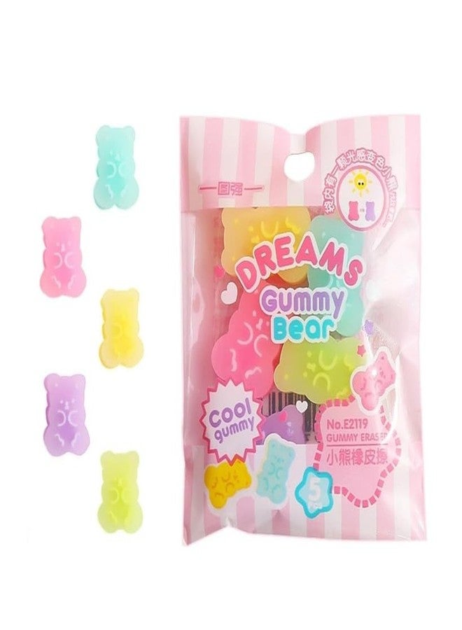 WaigN 5Pcs Colorful Cute Erasers for Kids, Erasers Animals, Interactive Eraser Pets, Cartoon Bear Pencil Erasers, Stationery Supplies or Students, Drawing and Painting Supplies - Image 1