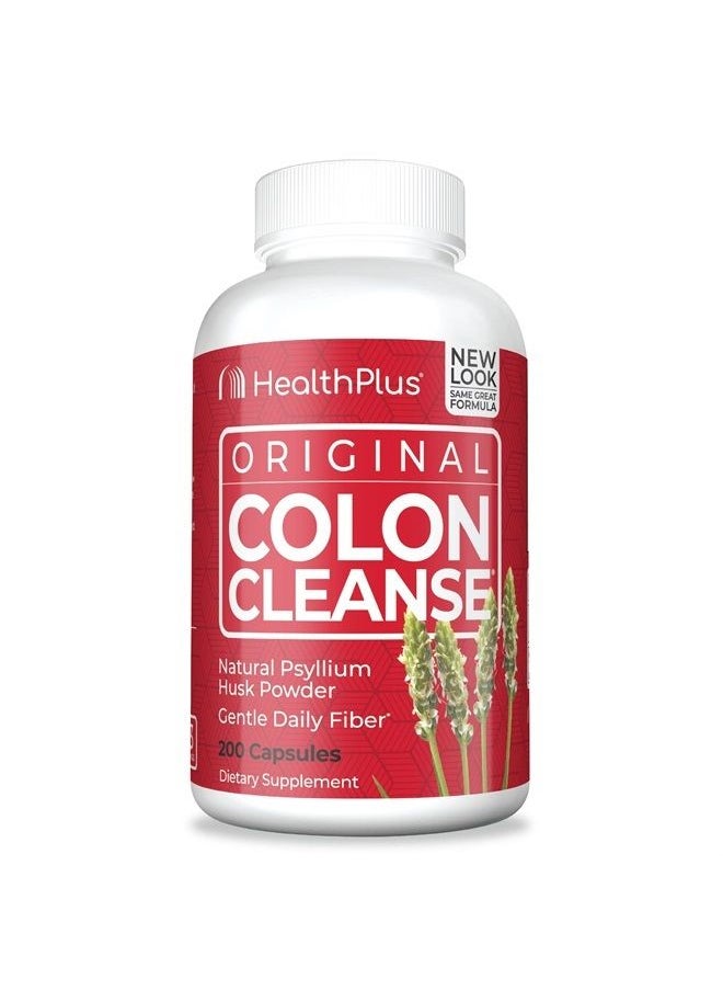 Health Plus Colon Cleanse - Natural Daily Fiber - Gluten Free, Detox, Heart Healthy (200 Capsules, 33 Servings)  - Image 1