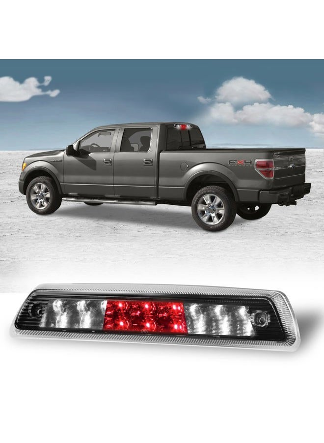 KOMAS High Mount Waterproof Dual Row LED 3rd Third Tail Rear Brake Light Cargo Lamp Replacement For 2009 2010 2011 2012 2013 2014 Ford F-150 Lincoln Mark LT (Chrome Lens) - Image 1