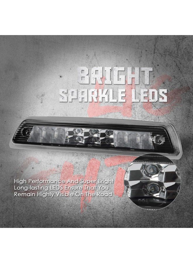 KOMAS High Mount Waterproof Dual Row LED 3rd Third Tail Rear Brake Light Cargo Lamp Replacement For 2009 2010 2011 2012 2013 2014 Ford F-150 Lincoln Mark LT (Chrome Lens) - Image 2