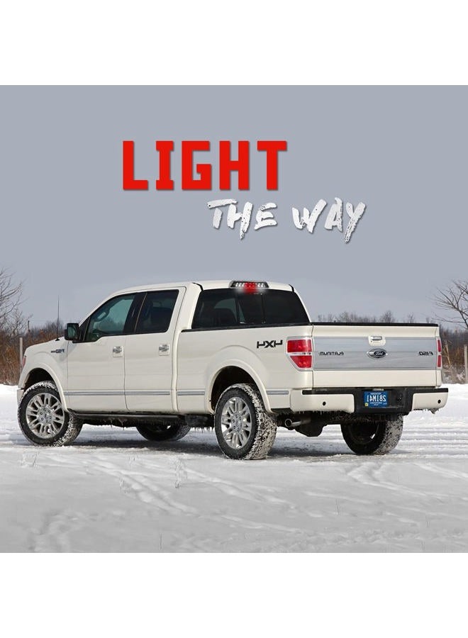 KOMAS High Mount Waterproof Dual Row LED 3rd Third Tail Rear Brake Light Cargo Lamp Replacement For 2009 2010 2011 2012 2013 2014 Ford F-150 Lincoln Mark LT (Chrome Lens) - Image 3